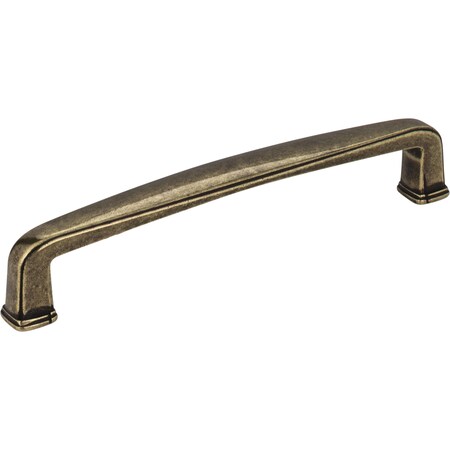Jeffrey Alexander 128 mm Center-to-Center Lightly Distressed Antique Brass Square Milan 1 Cabinet Pull 1092-128AEM